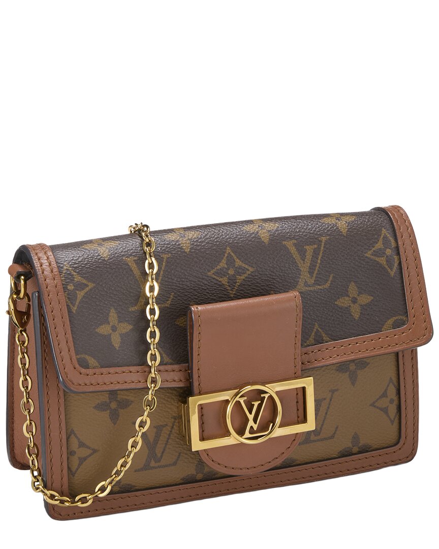 Louis Vuitton Louis Vuitton Brown Monogram Reversed Coated Canvas Dauphine Chain Wallet