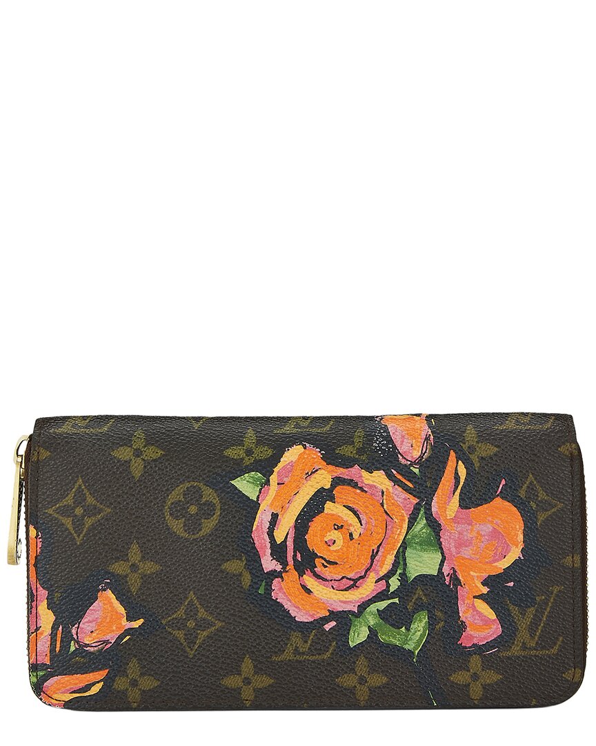 Louis Vuitton Louis Vuitton Brown Coated Canvas Roses Zippy (Authentic Pre-Loved)