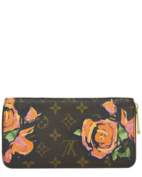 Louis Vuitton Louis Vuitton Brown Coated Canvas Roses Zippy (Authentic Pre-Loved)