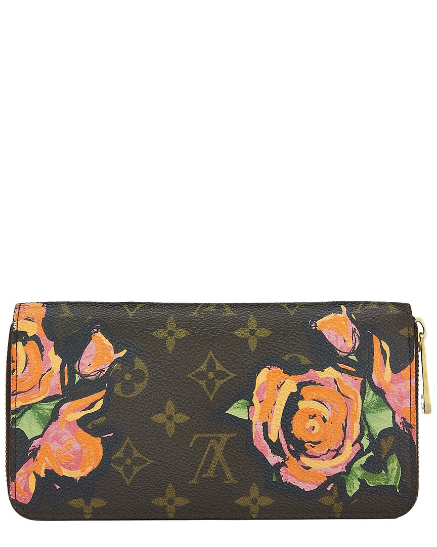 Louis Vuitton Louis Vuitton Brown Coated Canvas Roses Zippy (Authentic Pre-Loved)