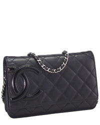 Chanel Chanel Black Quilted Calfskin Leather Cambon Wallet On Chain (Authentic Pre-