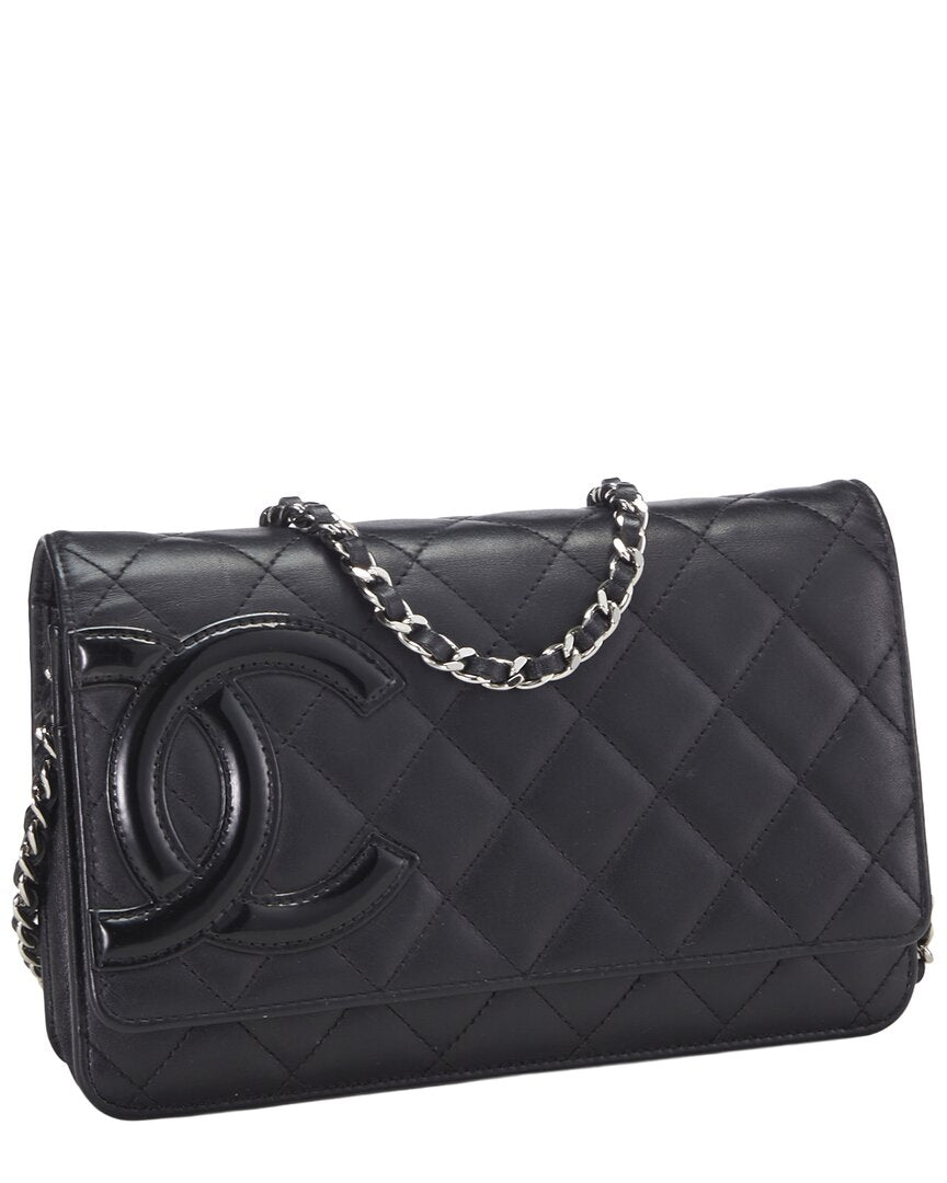 Chanel Chanel Black Quilted Calfskin Leather Cambon Wallet On Chain (Authentic Pre-
