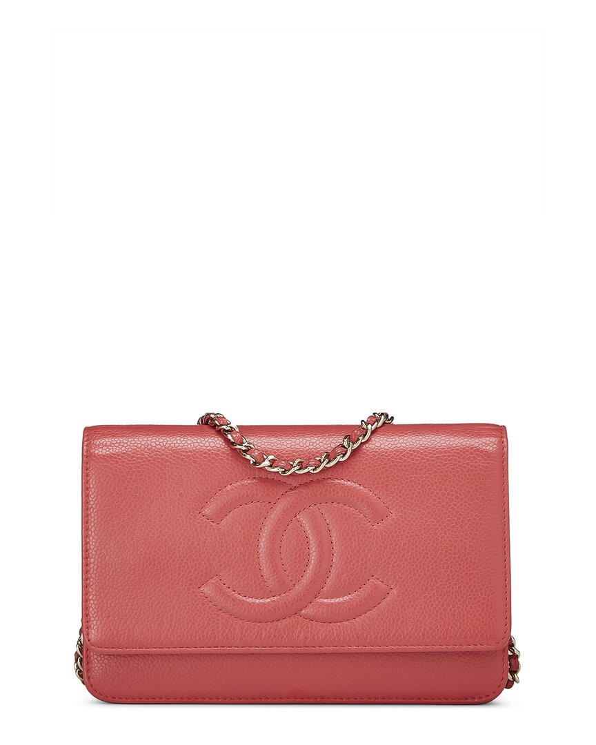 Chanel Chanel Pink Caviar Leather Timeless Cc Wallet On Chain (Authentic Pre-Loved)