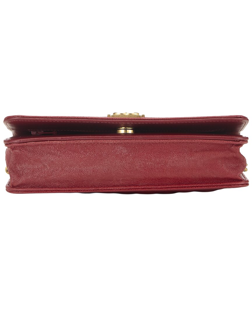 Chanel Chanel Red Quilted Caviar Leather Boy Wallet On Chain (Authentic Pre-Loved)