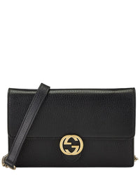 Louis Vuitton Gucci Black Leather Interlocking Crossbody Small (Authentic Pre-Loved)