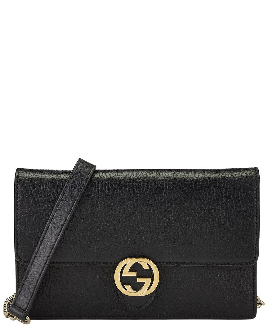 Louis Vuitton Gucci Black Leather Interlocking Crossbody Small (Authentic Pre-Loved)