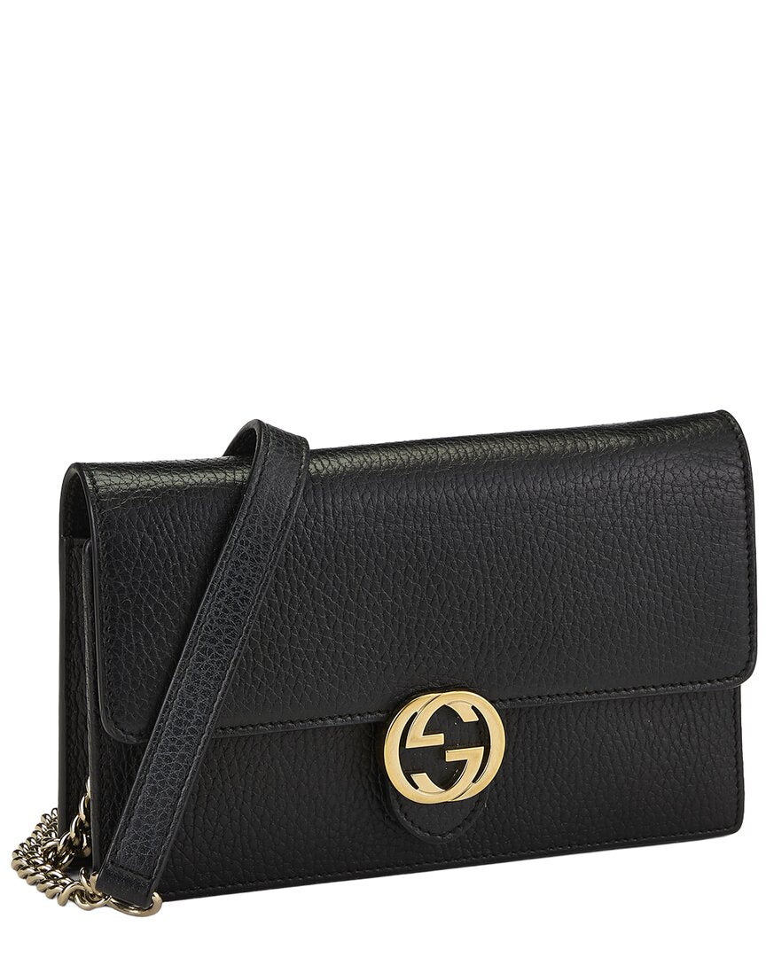 Louis Vuitton Gucci Black Leather Interlocking Crossbody Small (Authentic Pre-Loved)