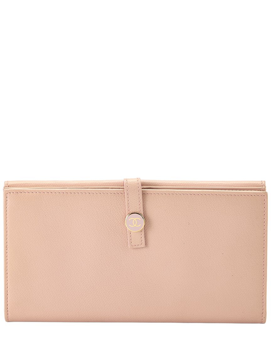 Louis Vuitton Chanel Pink Calfskin Leather Long Wallet (Authentic Pre-Loved)