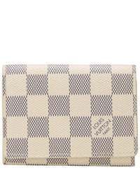 Louis Vuitton Pre-Owned Louis Vuitton White Damier Azur Coated Canvas Card Holder (Authentic Pre-