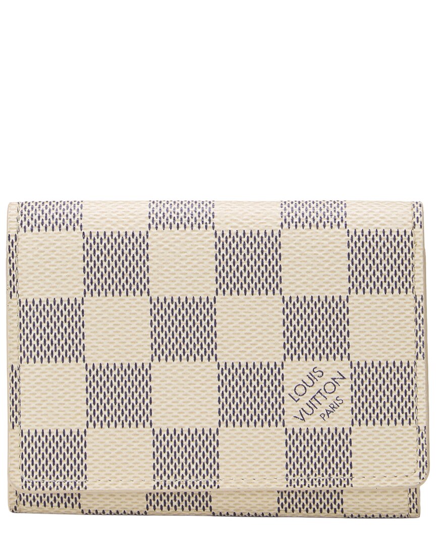 Louis Vuitton Pre-Owned Louis Vuitton White Damier Azur Coated Canvas Card Holder (Authentic Pre-