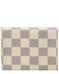 Louis Vuitton Pre-Owned Louis Vuitton White Damier Azur Coated Canvas Card Holder (Authentic Pre-