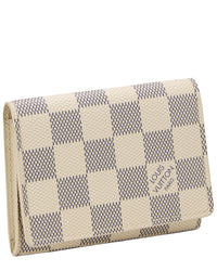 Louis Vuitton Pre-Owned Louis Vuitton White Damier Azur Coated Canvas Card Holder (Authentic Pre-