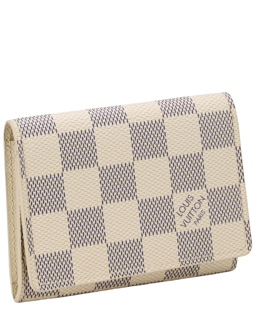Louis Vuitton Pre-Owned Louis Vuitton White Damier Azur Coated Canvas Card Holder (Authentic Pre-