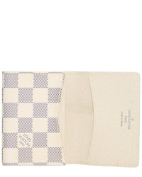 Louis Vuitton Pre-Owned Louis Vuitton White Damier Azur Coated Canvas Card Holder (Authentic Pre-