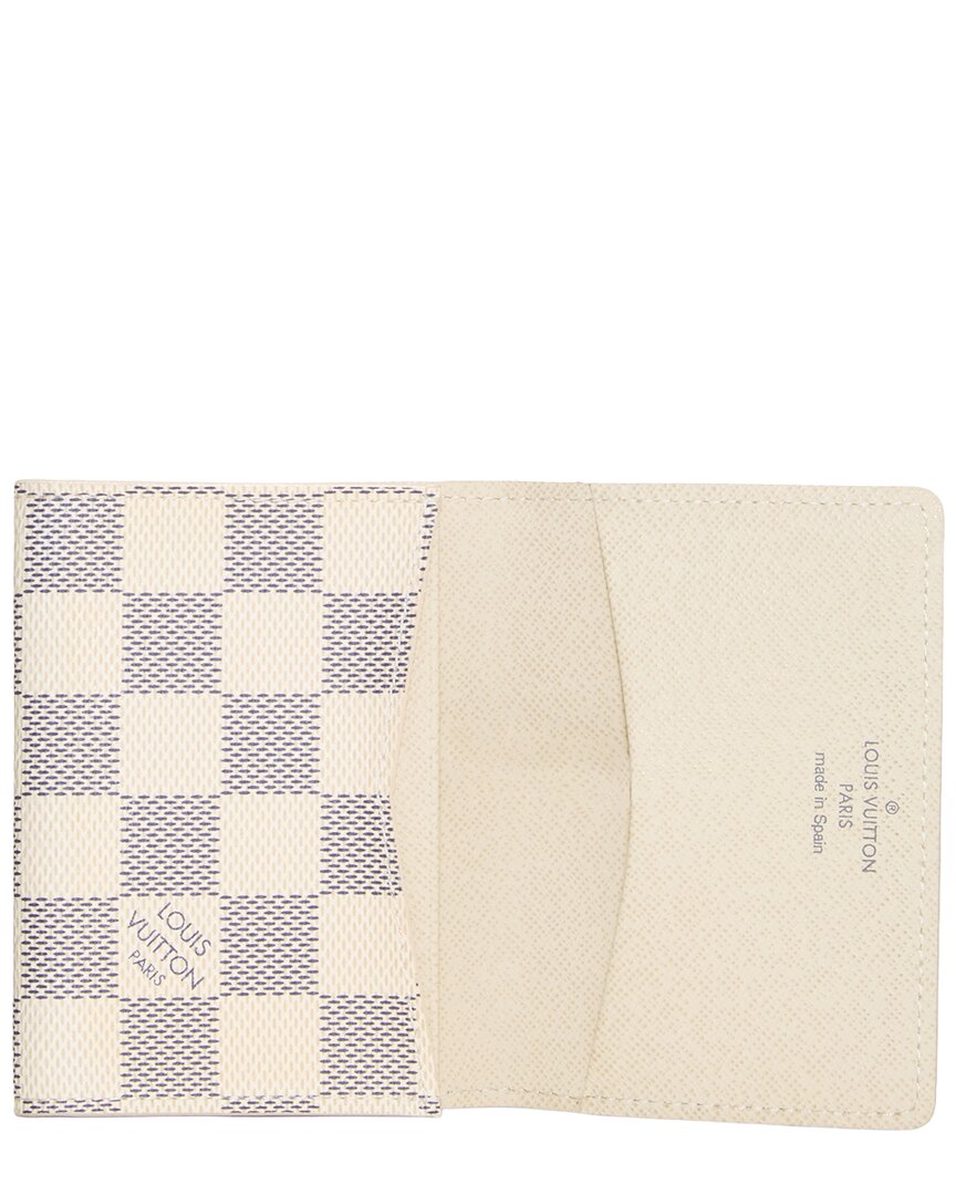 Louis Vuitton Pre-Owned Louis Vuitton White Damier Azur Coated Canvas Card Holder (Authentic Pre-