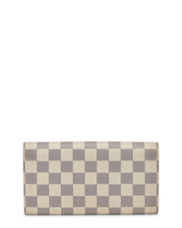 Louis Vuitton Pre-Owned Louis Vuitton White Damier Azur Coated Canvas Sarah Continental Wallet