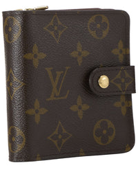 Louis Vuitton Louis Vuitton Brown Monogram Coated Canvas Compact Wallet (Authentic Pre-