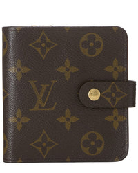 Louis Vuitton Louis Vuitton Brown Monogram Coated Canvas Compact Wallet (Authentic Pre-