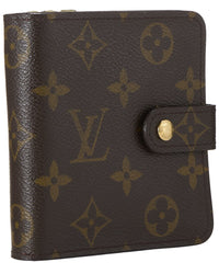 Louis Vuitton Louis Vuitton Brown Monogram Coated Canvas Compact Wallet (Authentic Pre-