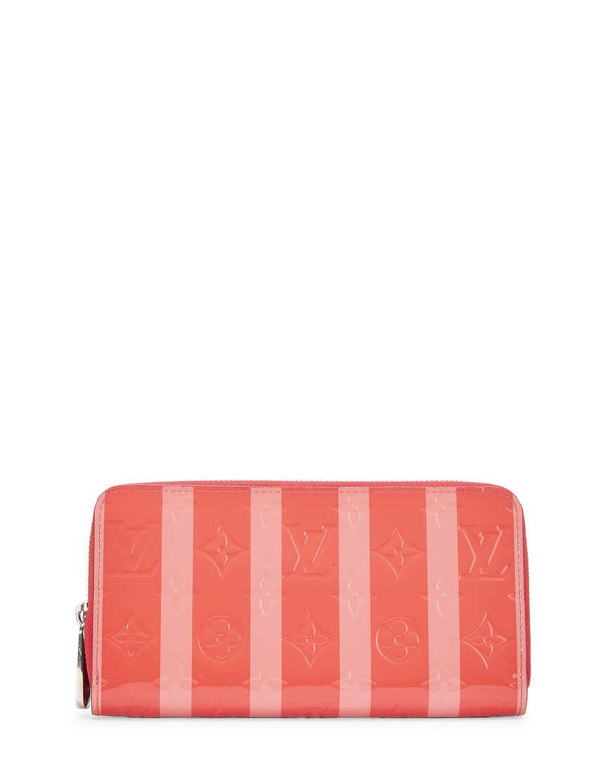 Louis Vuitton Louis Vuitton Pink Monogram Vernis Poppy Rayures Zippy (Authentic Pre-Loved)