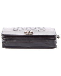 Chanel Pre-Owned Chanel Black Quilted Calfskin Leather Mademoiselle Wallet On Chain (Authentic
