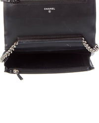 Chanel Pre-Owned Chanel Black Quilted Caviar Leather Boy Wallet On Chain (Authentic Pre-Loved)