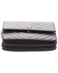 Chanel Pre-Owned Chanel Black Quilted Caviar Leather Boy Wallet On Chain (Authentic Pre-Loved)