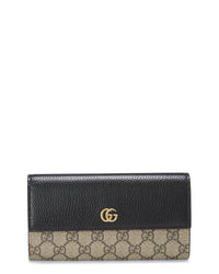 Pre-Owned Gucci Black Coated Canvas & Leather Gg Continental Wallet (Authentic Pre-