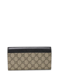 Pre-Owned Gucci Black Coated Canvas & Leather Gg Continental Wallet (Authentic Pre-