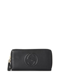 Pre-Owned Gucci Black Leather Soho Zip Around Wallet (Authentic Pre-Loved)