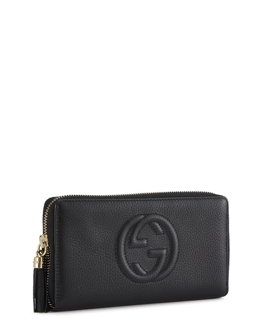 Pre-Owned Gucci Black Leather Soho Zip Around Wallet (Authentic Pre-Loved)