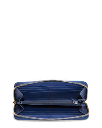 Pre-Owned Gucci Blue Microguccissima Zip Around Wallet (Authentic Pre-Loved)