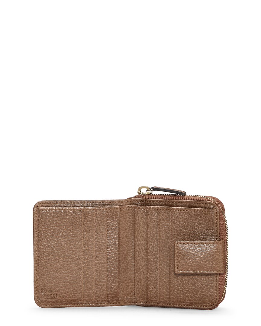 Pre-Owned Gucci Brown Canvas & Leather French Zip Around Wallet (Authentic Pre-Loved)