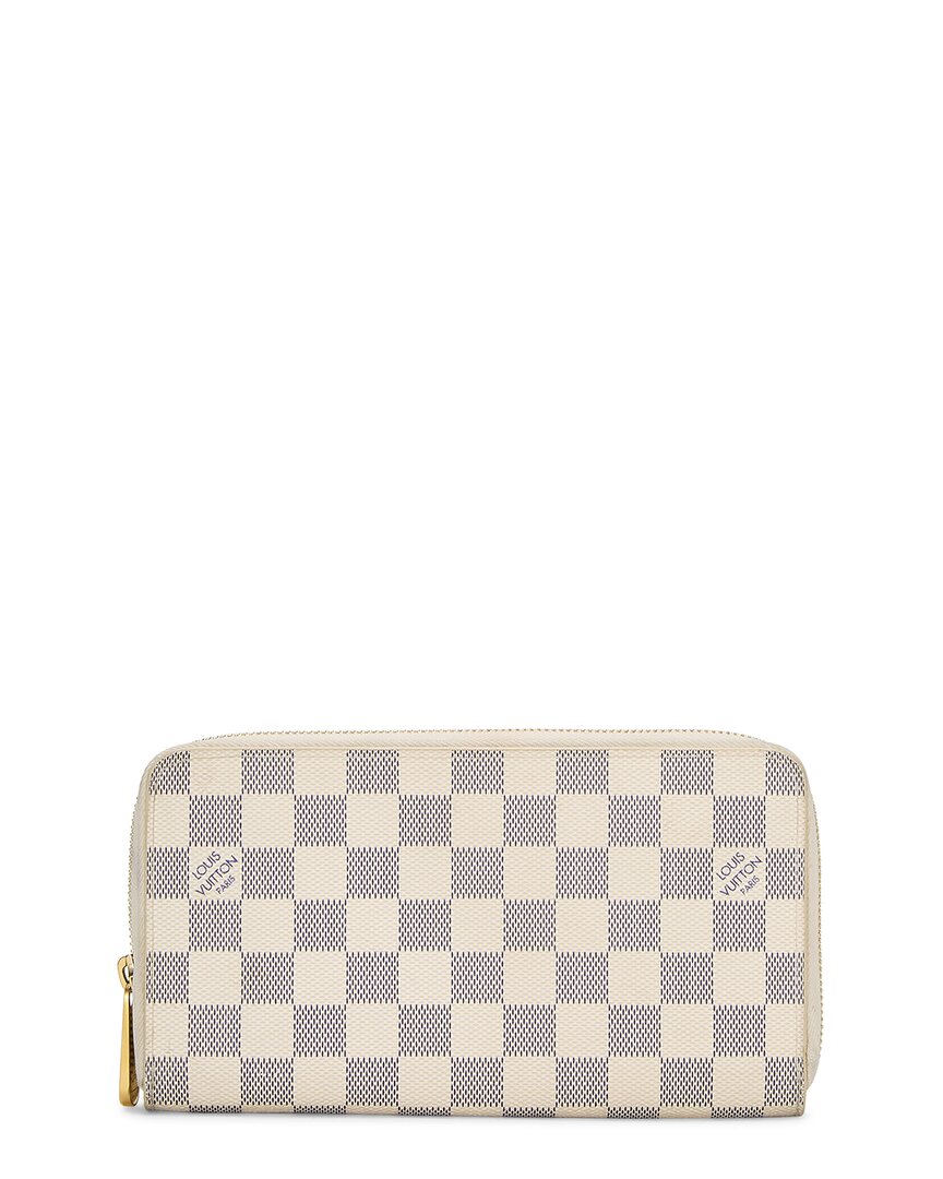 Pre-Owned Louis Vuitton White Damier Azur Zippy (Authentic Pre-Loved)