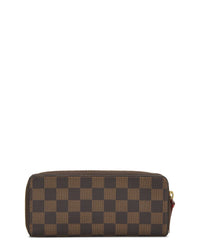 Pre-Owned Louis Vuitton Red Damier Ebene Clemence Wallet (Authentic Pre-Loved)