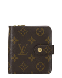 Pre-Owned Louis Vuitton Brown Monogram Canvas Compact Zip (Authentic Pre-Loved)