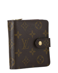 Pre-Owned Louis Vuitton Brown Monogram Canvas Compact Zip (Authentic Pre-Loved)