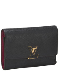 Pre-Owned Louis Vuitton Black Taurillon Leather Capucines Compact (Authentic Pre-Loved)