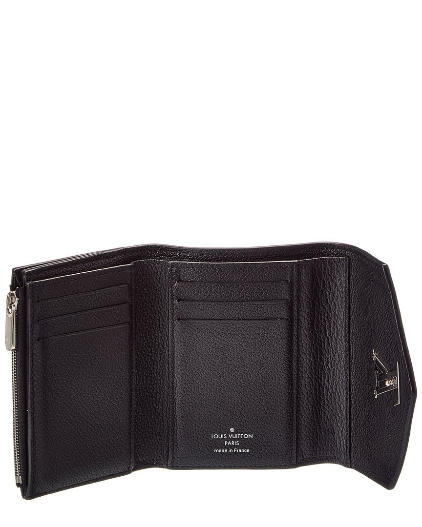 Pre-Owned Louis Vuitton Black Leather My Lock Me Compact (Authentic Pre-Loved)