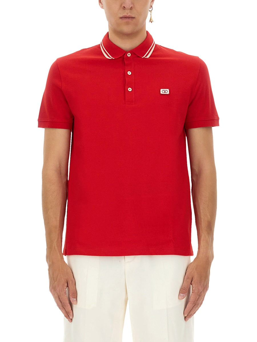 Valentino Men Polo Shirt With Signature Vlogo