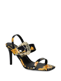 Versace Jeans Couture Baroque Buckle Strap Heeled Sandals
