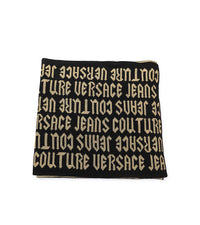 Versace Jeans Couture Gothic Signature Monochrome Black Gold Knitted Mens Scarf