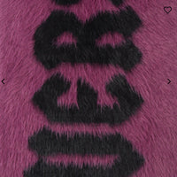 Versace Jeans Couture Bold Berry & Black Oversized Faux Fuzzy Fur Scarf