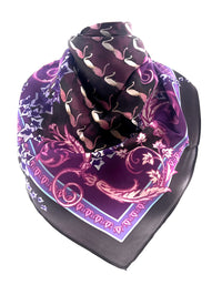 Versace Jeans Couture Plum Multicolor Silk Print Scarf