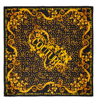 Versace Jeans Couture Baroque Black/Gold Bloom Silk Scarf
