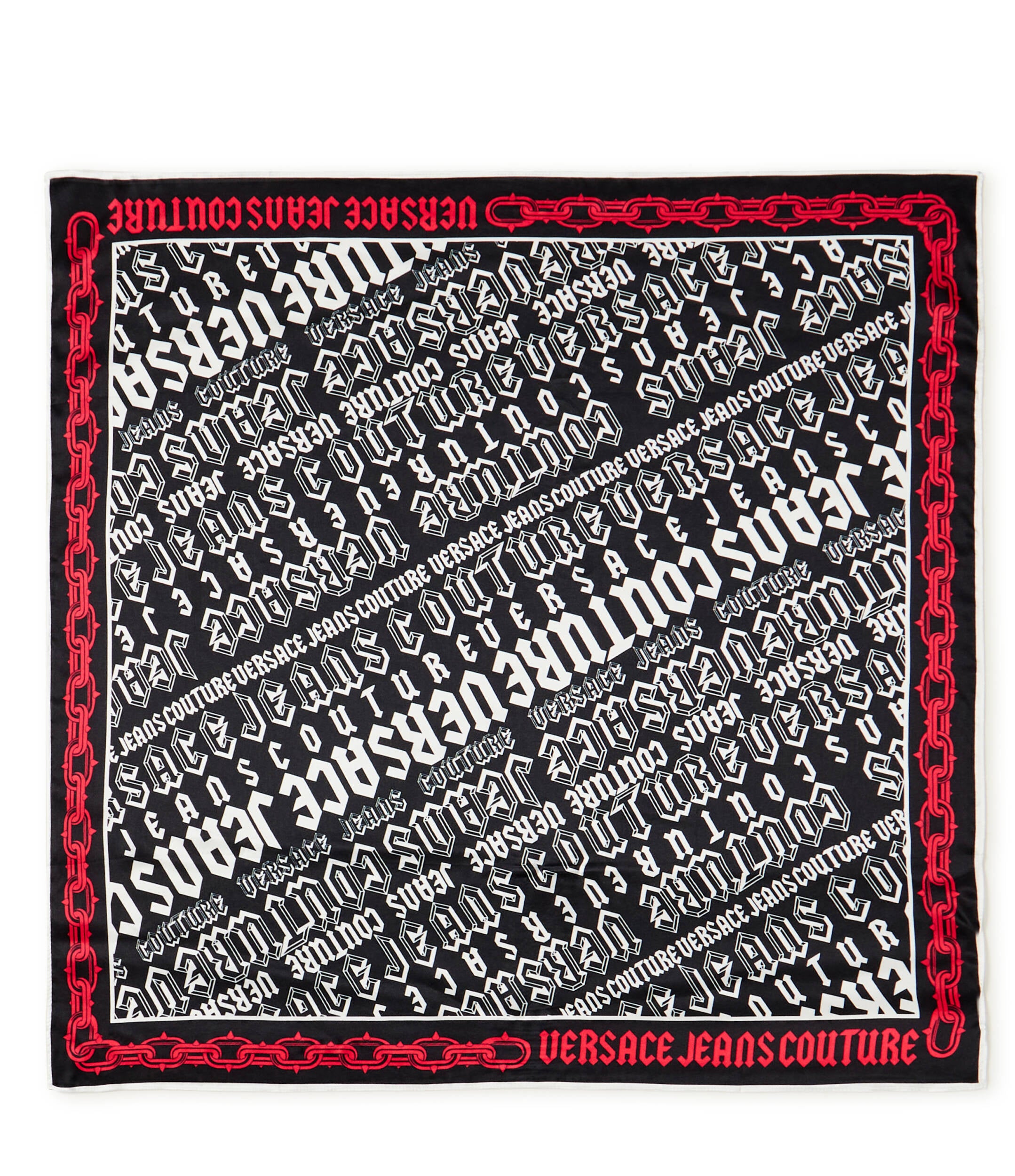 Versace Jeans Couture Monochrome Chain-Print Square Scarf