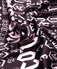Versace Jeans Couture Bold Gothic Print Square Scarf with Chain Border