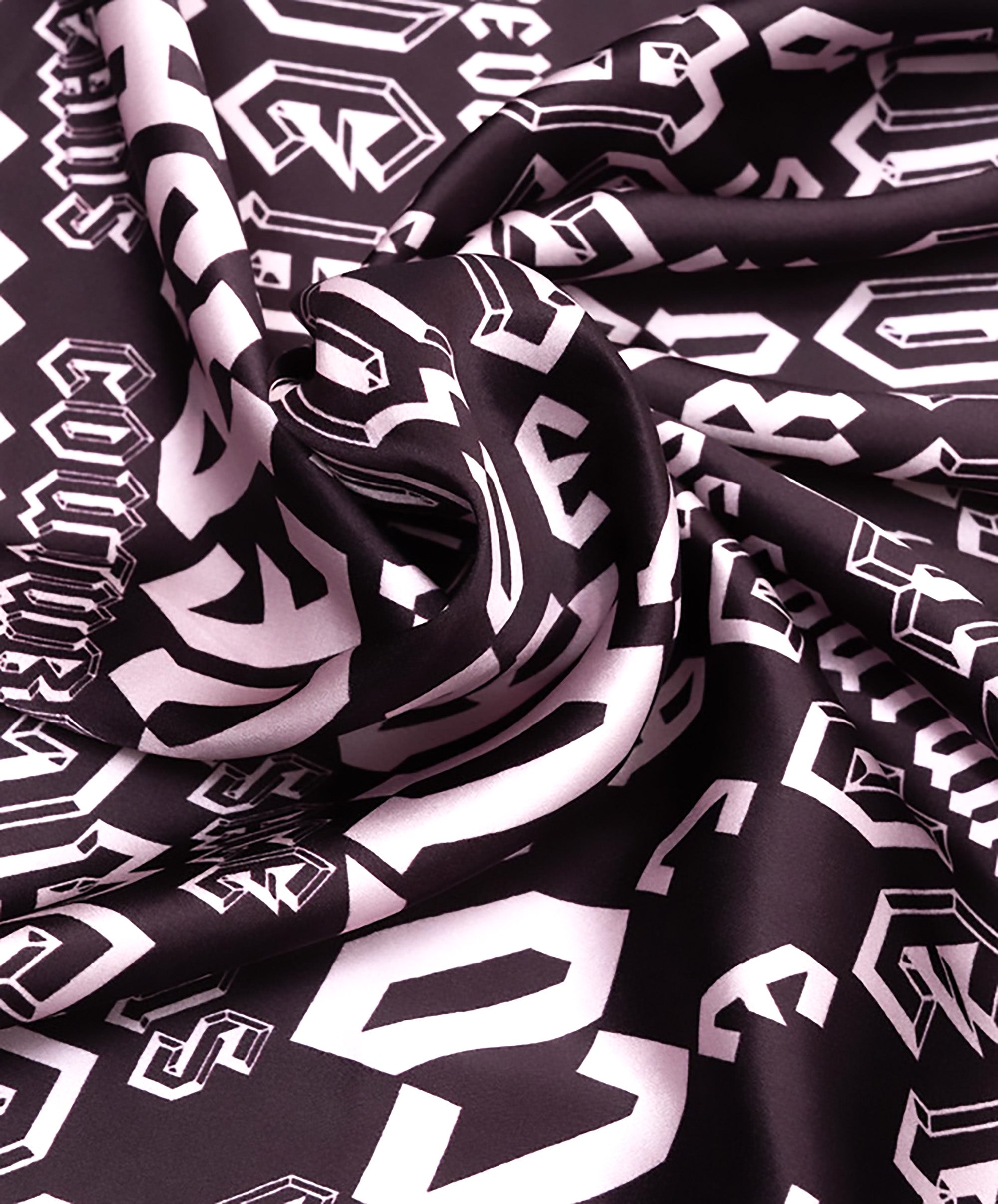 Versace Jeans Couture Bold Gothic Print Square Scarf with Chain Border