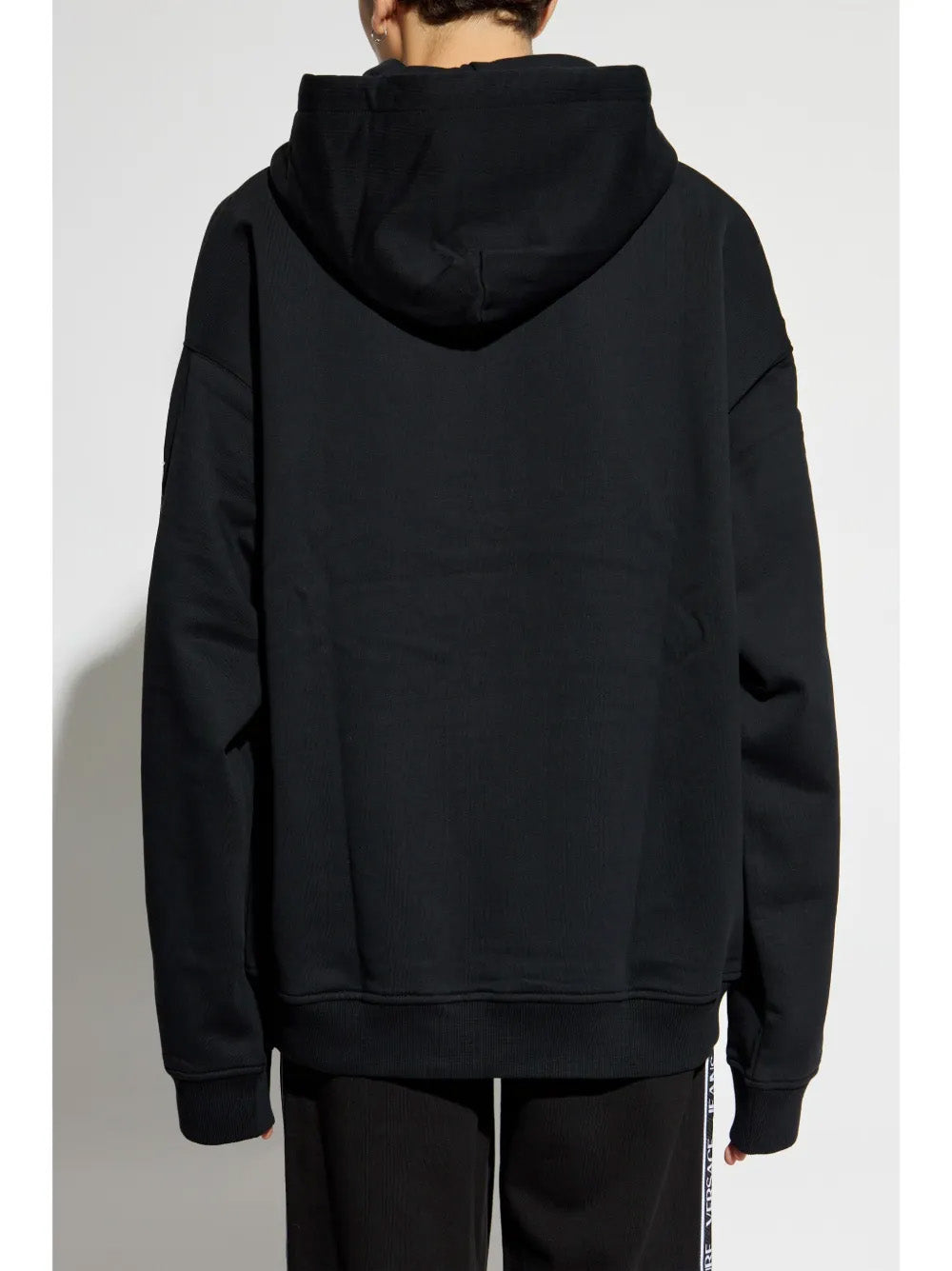 Versace Jeans Couture Black Cotton Mens Goth Screen-printed Hoodie