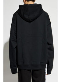 Versace Jeans Couture Black Cotton Mens Goth Screen-printed Hoodie